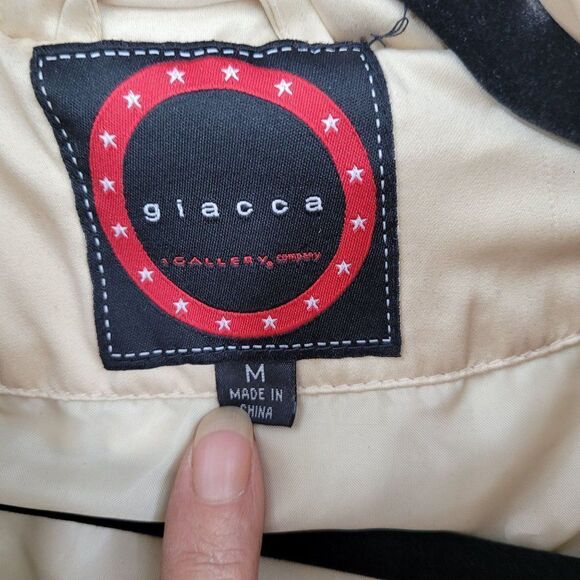 Giacca Gallery Parka Down Puffer Coat M Long Multi Pocket Tan Gorpcore - Picture 16 of 16